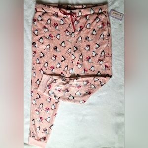 Cute penguins fleece pajama pants Size: 3XL